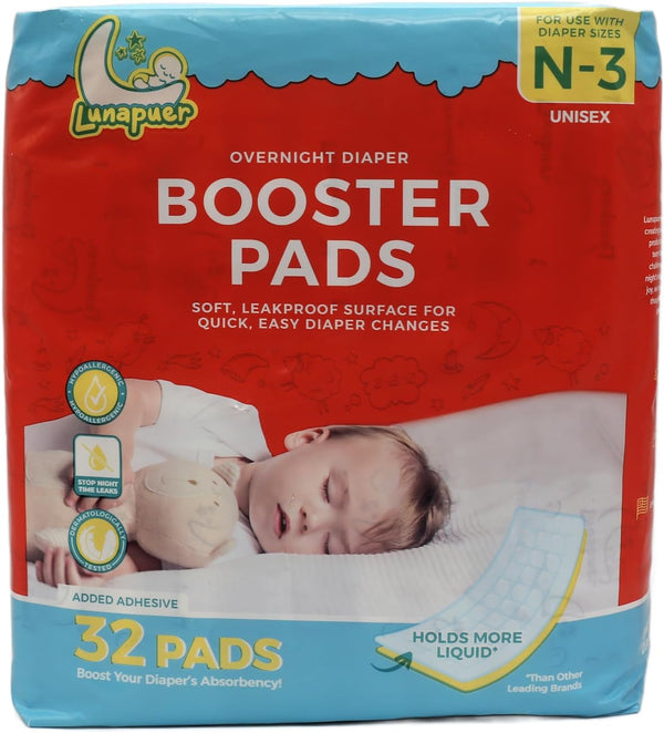 Diaper Booster Pads Overnight, Stop Overnight Leaks, Diaper Inserts with Adhesive for