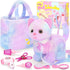 NINAOR Plush Interactive Cat Toys for Kids with Tote Bags, Stuffed Robot