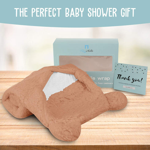 0-6 BlueMello Baby Swaddle Blanket | Ultra-Soft Plush Essential for Infants Months | Receiving Swaddling Wrap Brown |