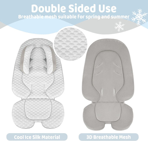 2-in-1 KAKIBLIN Infant Car Seat Insert, Baby Car Seat Head Neck Body Support, Breathable Newborn Car Seat Insert
