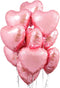 KatchOn Light Pink Heart Balloons Foil, 18 Inch, Pack of 10, Heart Shaped Balloons for Special Occasions