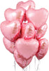 KatchOn Light Pink Heart Balloons Foil, 18 Inch, Pack of 10, Heart Shaped Balloons for Special Occasions