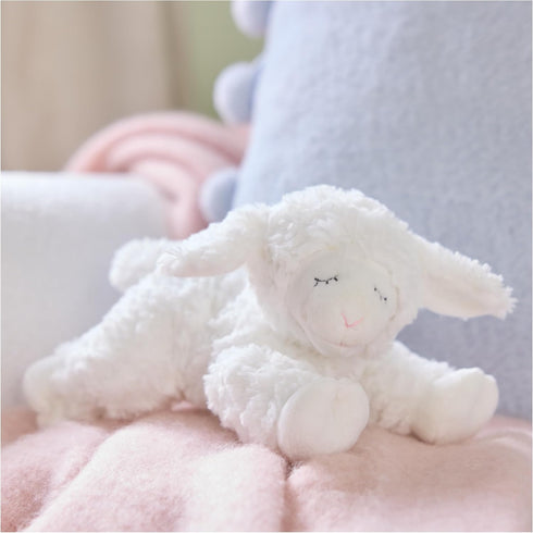 GUND Baby Sustainable Lamb Rattle, Winky Lamb Stuffed Animal, Plush Made from 100% Recycled Materials, Plush Rattle Sensory Toy for Babies, White, 7”