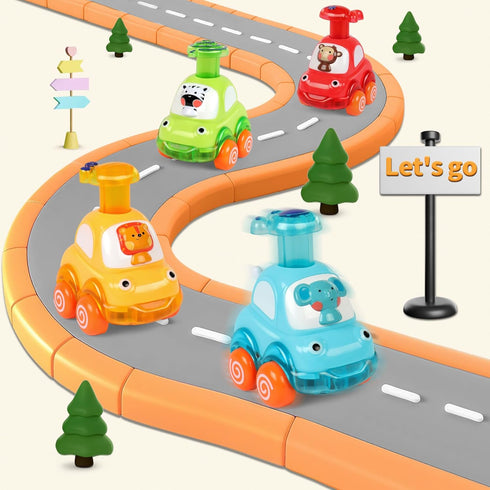 Amy&Benton Animal Car Baby Toys for 1-2 Year Old Boy, First Birthday Gifts for Toddler