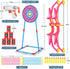 2 Pack Kids Bow and Arrow Set, Pink Light Up Archery Toy Set, Foam Dart Guns & 6 Target Cans for Ages 5-10 Birthday