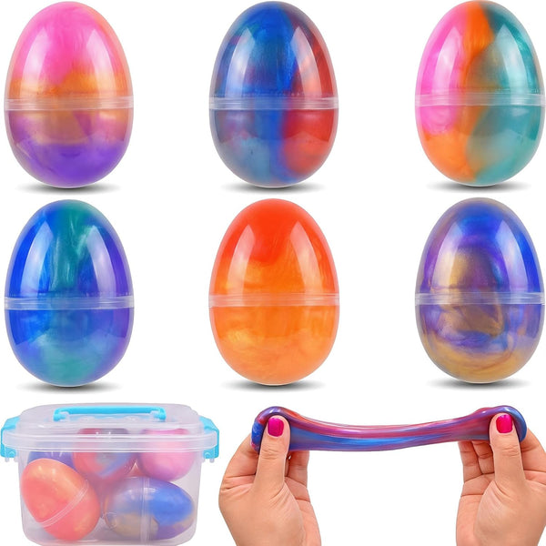 Howzcci 6 Pack Slime Eggs Toys Easter Eggs Toys for Kids Boys Girls