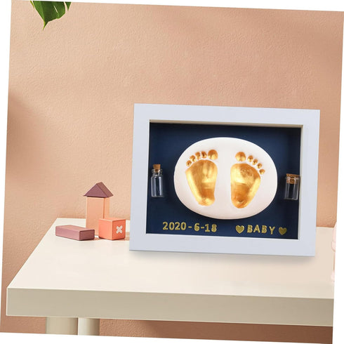 Set ORFOFE Baby Footprint Kit Hand Foot Print Photo Frame Keepsake Diy Picture Frame Ink Pad for Newborns