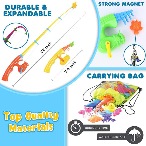 Goody King Magnetic Fishing Game, Pool Toys for Kids, Outdoor Indoor Carnival Party Water Bath Toy for Toddlers