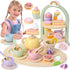 Lonico Wooden Tea Party Set for Little Girls Toddler Tea Set with