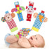 Soft Baby Rattle Toys, Foot Finder Socks & Wrists Rattles, Ankle Leg Hand Arm Bracelet Activity Rattle, 4pcs
