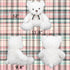 Fluffy White Teddy Bear Stuffed Animals, Plush Toys with Lattice Tie for Kids, 12 inches