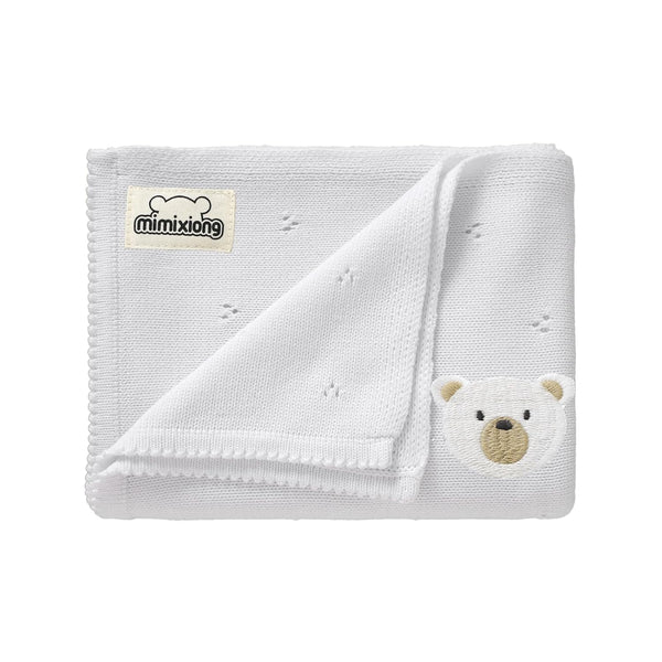 mimixiong Organic Cotton Baby Blanket Neutral Knitted Soft Crib Nursery Swaddling Receiving