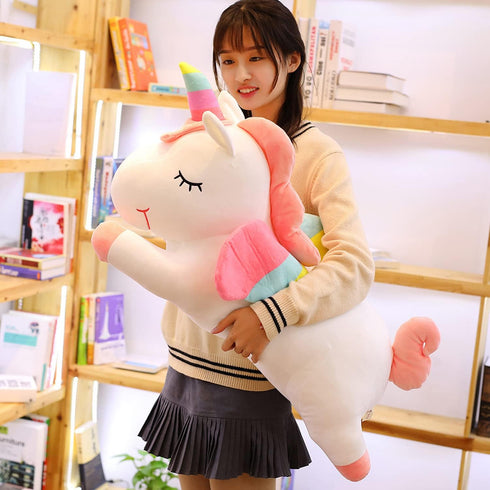 Unicorn Stuffed Animal, Soft White 31.4 in Plush Hugging Pillow Toy Gifts for Kids