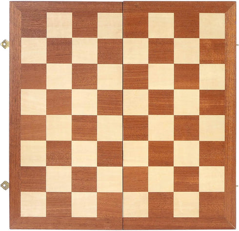 VAMSLOVE 14inch Checkers Folding Wooden Game Set, Classic 8x8 Checkerboard with Pieces Storage Slots (Instructions