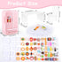 95 Pcs Dollhouse Refrigerator Mini Fridge Table Dining Car Toy with Food Set, Kitchen Furniture Miniatures for Children