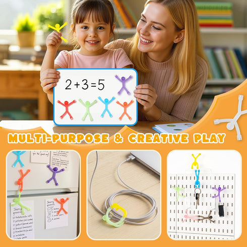 3 24PCS otters Magnetic People, Magnet Men with White Board Fridge Magnets Sensory Fidget Toys for Classroom Prize