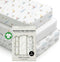 100% Organic Cotton Baby Crib Sheets (3-Pack) GOTS Certified, Soft Fitted Sheets