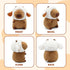 14 inch Capybara Plush, Cute Capybara Plush Toy Wear Removable Lamb Hat, Kawaii Soft Capybara Plushie Pillow, Capybara