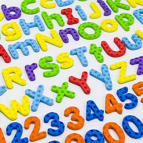 Magnetic Letters and Numbers - 112 Pieces Educational Alphabet Refrigerator Magnets for Classroom Fun, Building
