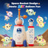 PINSHILE 3+ DIY Space Magic Balloon Craft Kit, Sticker Decorated Balloons Toy for Kids, Rocket Air Pump Fun