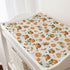 Watercolor Oranges Changing Pad Covers, Retro Floral Leaves Baby Nursery Diaper Changing Table Sheets 32''x16''