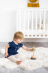 Pearhead Wooden Stacking Rainbow Toy, Montessori Toy for Baby and Toddler Ages 12+ Months, Interactive Stackable Rings