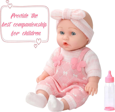 12" Set Box,12 Inch Playset 3+ UZIDBTO Baby Doll with Clothes and Accessories in Gift Baby Care Game with Pacifier