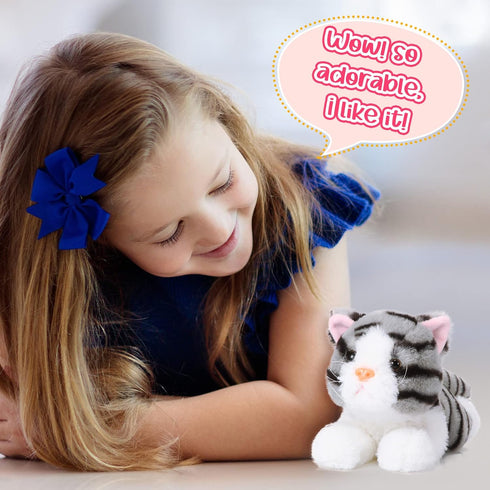3 Pcs 9 Inch Cat Stuffed Animal Plush Toys - Cute Small Cat Plush Gifts for Boys Girls School Pet Party Favors