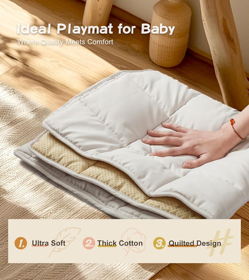 9 little dove Baby Gym with Mat, Wooden Play Gym with Sensory Toys, Foldable Baby Play GymFrame Activity Center