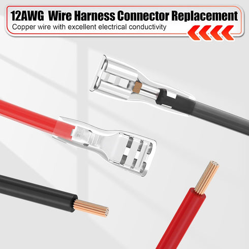 Saillong 2 Pack 12 AWG Wire Harness Connector Replacement for Peg-Perego 12 Volt SLA Battery Ride On Toys