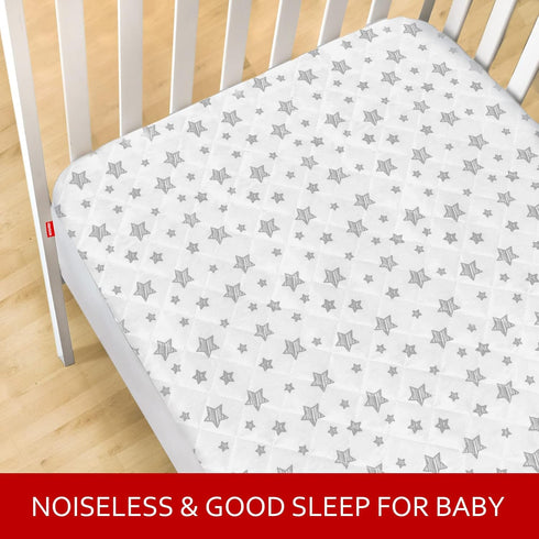 52" 28" 8", Crib Mattress Protector Waterproof, Quilted Crib Mattress Pad Cover x Extra Soft Breathable Toddler Bed