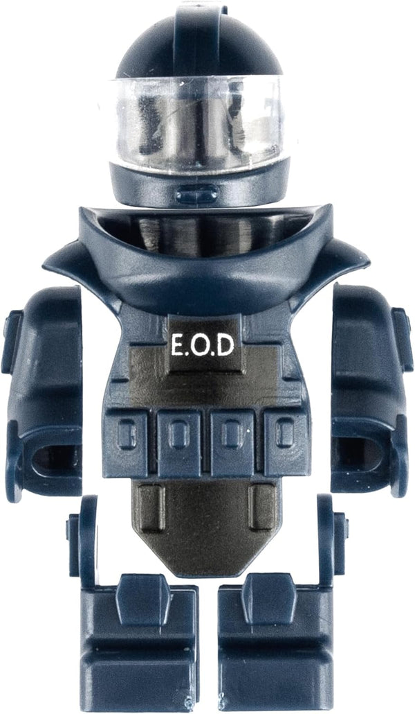 Toy Soldiers Figures, Dark Blue Bomb Disposal Suit Armor E.O.D Suit, Compatible with Major Brand Minifigures, 3 Years