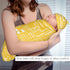 YallLocoMo Personalized Baby Swaddle Blanket for Boys Girls Note Name Text Yellow Custom Name Receiving Blanket