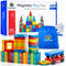SUNNY AUNTIE Magnetic Tiles 123 PCS with 2 Cars & Storage Bag