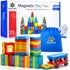 SUNNY AUNTIE Magnetic Tiles 123 PCS with 2 Cars & Storage Bag