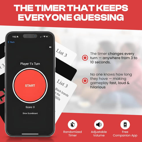 CP TIME Game: A Party Game for US - for The Culture. Beat The *New* More Unpredictable Timer Companion app!, Black