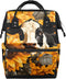 Hsnar Cow Sunflowers Waterproof Diaper Bag Backpack Large Capacity Baby Bag with Stroller