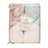 Set Pack 2, Spasilk Extra Plush Hooded Towel for Babies, Soft Terry with Muslin Printed Hood, of Pink Corals