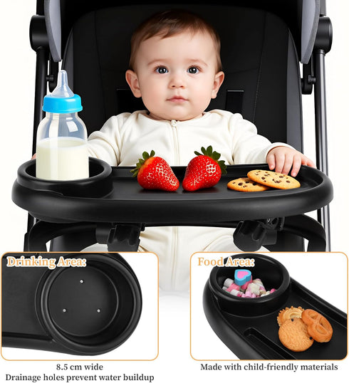 Jaarssho Universal Stroller Snack Tray Compatible with Mockingbird and Most Others Adjustable Universal Snack Tray