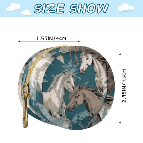 YETTASBIN Horse Portable Pacifier Holder Case with Metal Hook Buckle & Zipper for Diaper Bag and Stroller, Versatile