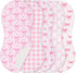 SmoothNovelty 5 Pack Pink Bow Baby Burp Cloths Soft Absorbent Burping Rags