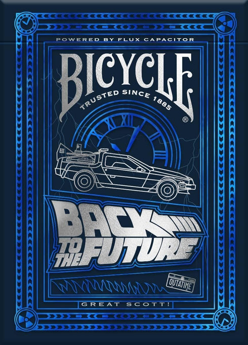 Bicycle Back To The Future Playing Cards - 1 Pack, Premium, Foil, Metallic, Blue