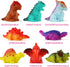 8 Pack Light Up No Hole Dinosaur Bath Toy Set, Color Changing Floating Dino Pool Toy for Baby Toddler Kids