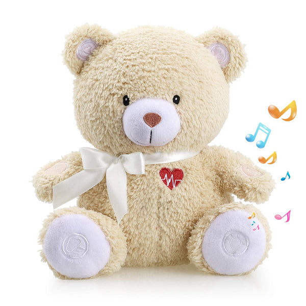BEREST Sleeping Bear Baby Sleep Soother- Mom's Heartbeat White Noise Machine Infant