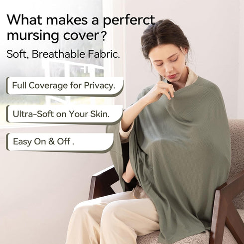 BubblePanda Breastfeeding,360 Rayon Made from Bamboo Nursing Cover for Baby Full Privacy Soft & Breathable