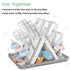 18 Countertop Large Baby Bottle Drying Rack, Space Saving Hooks Slope Travel Bottle Dryer with Removable Drip Tray