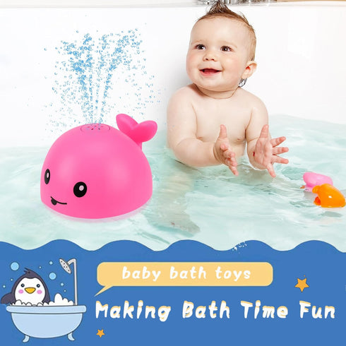 Gigilli Baby Bath Toys, Girls Pool Toys Bath Fountain Water Table Spray Toy for 6-12 Months, Light Up Whale Sprinkler