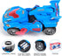 Transforming Dinosaur LED Car Toy, 2 in 1 Automatic Dino Transformer, Kids Ages 3-12, Blue, with Lamps