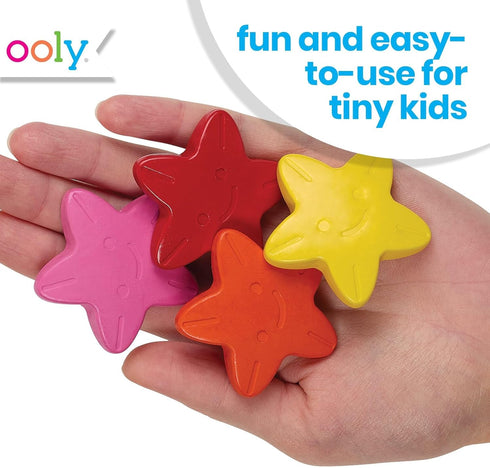 Set 6, Ooly Stars of the Sea Star Shaped Chunky Crayons for Toddlers and Little Hands of Non-Toxic Star Shaped Easy