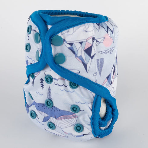 Sigzagor 8lbs-10lbs Newborn Baby Diaper Nappy Cover (Bear Whale)